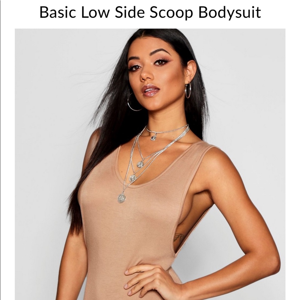 Tan bodysuit Low-cut sides